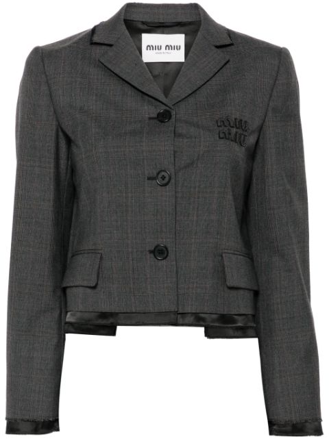 Miu Miu Prince of Wales-check single-breasted blazer Women