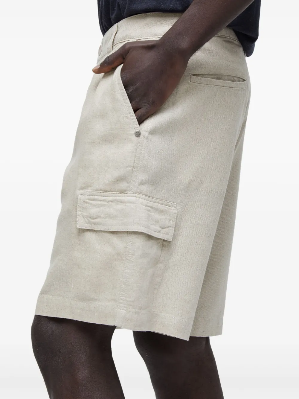 Osklen Bermuda shorts van linnenblend Wit