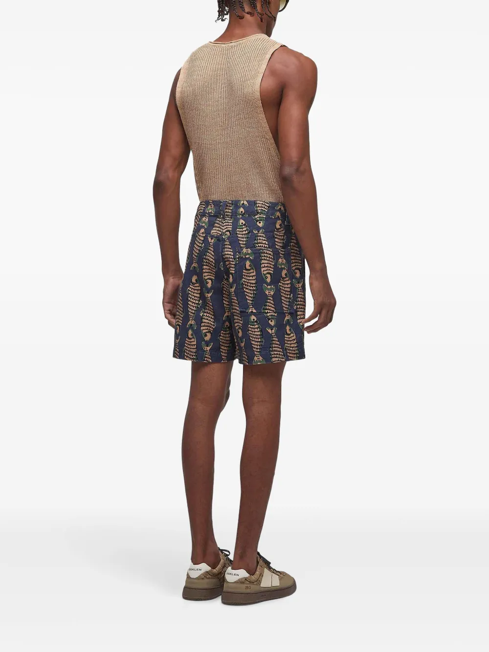 Osklen Fish-print Bermuda Shorts In Blue