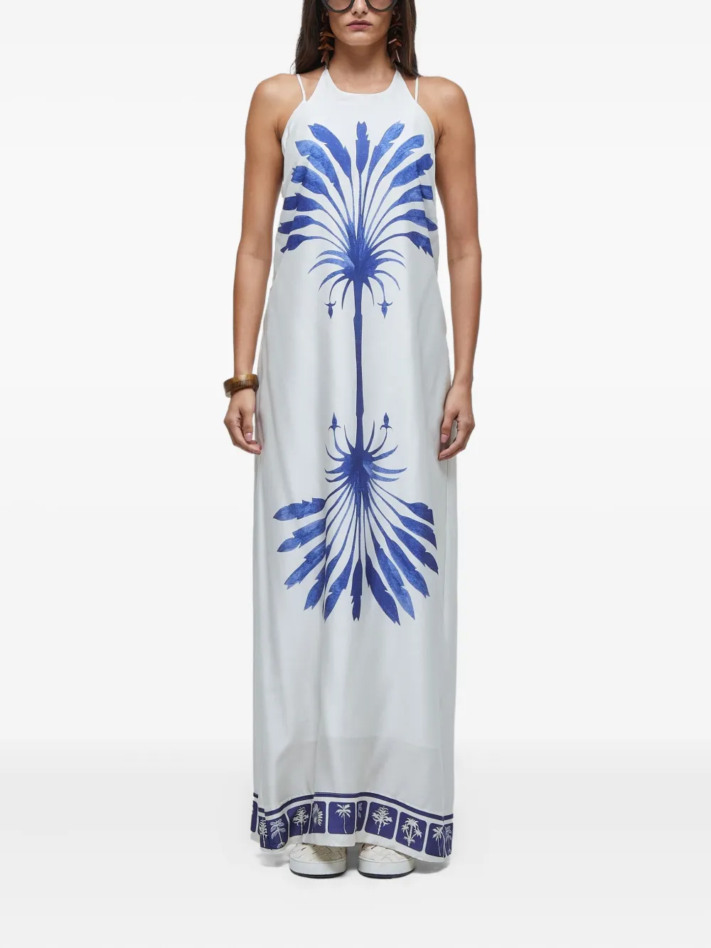 Osklen Maxi-jurk met palmprint Wit