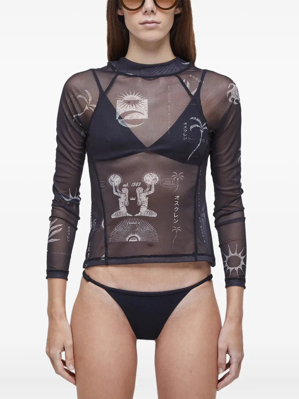 Osklen Top met mesh Zwart