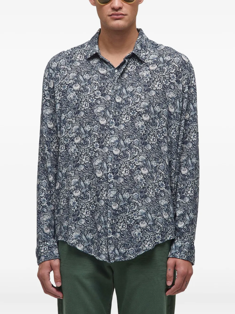 Osklen Overhemd met bloemenprint Grijs