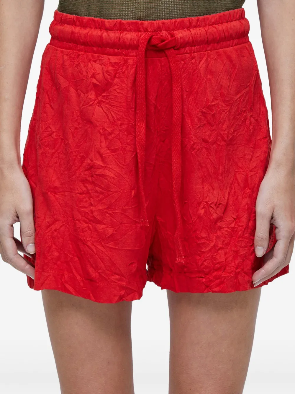 Osklen Shorts met gekreukte afwerking Rood