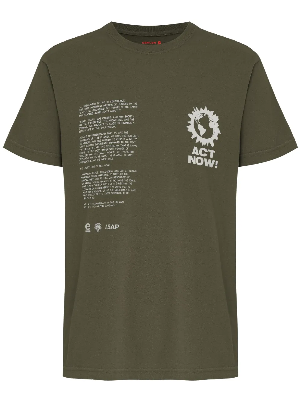 Osklen Vintage Act Now Forest MC T-shirt Groen