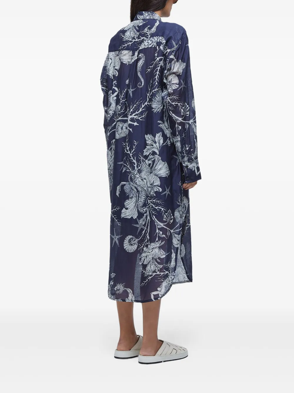 Osklen Shirtjurk met bloemenprint Blauw
