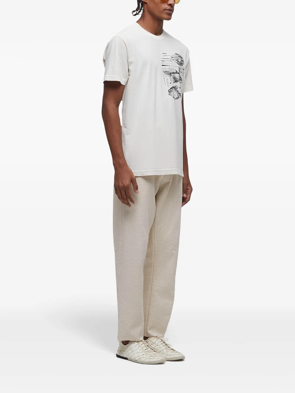 Osklen Amazon Fishes T-shirt Beige