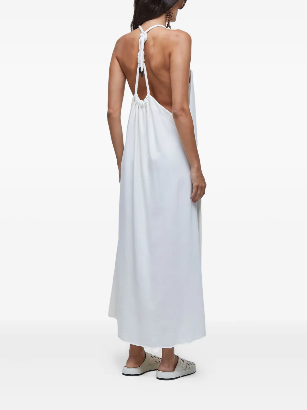 Osklen Naked Back midi-jurk met open rug Beige