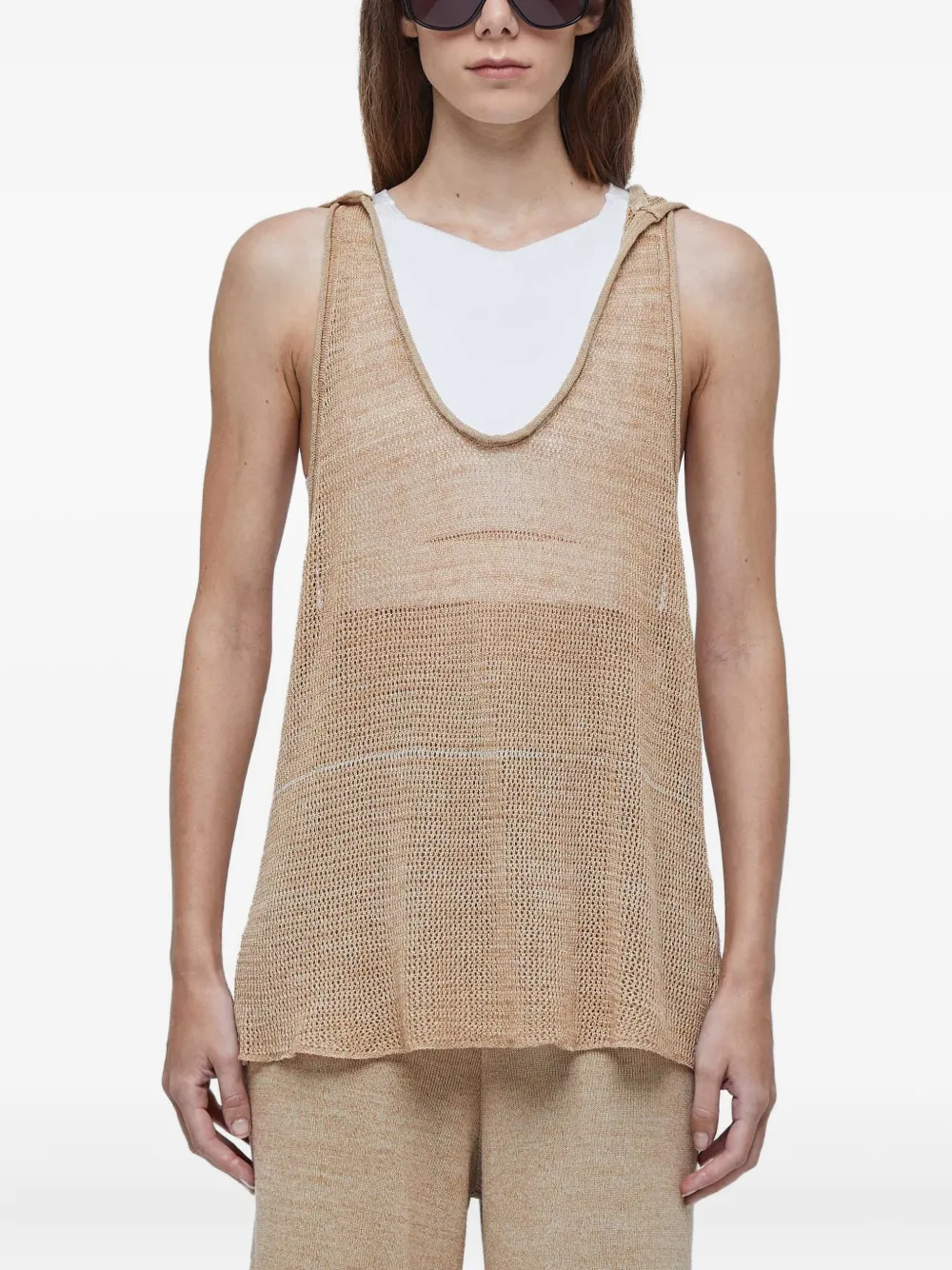 Osklen Gebreide top met capuchon Beige