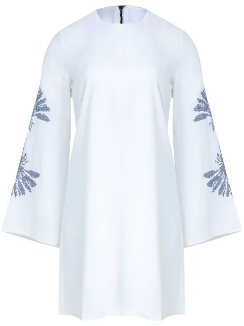 Osklen embroidered long-sleeve short dress