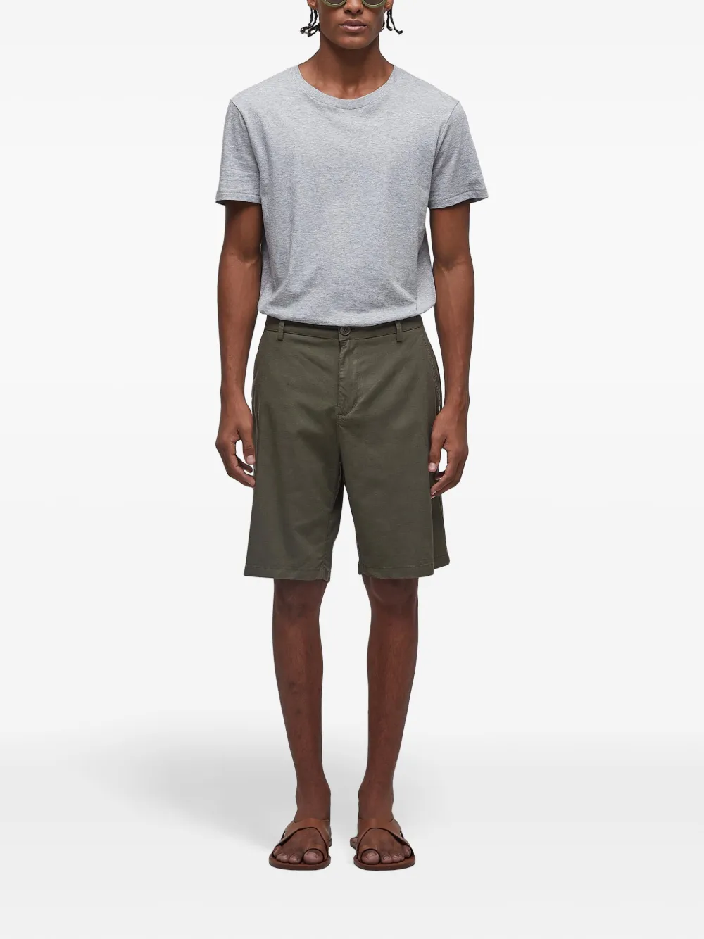 Osklen Linnen shorts Groen