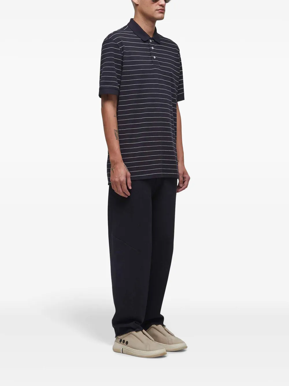 Osklen Gestreept poloshirt Zwart
