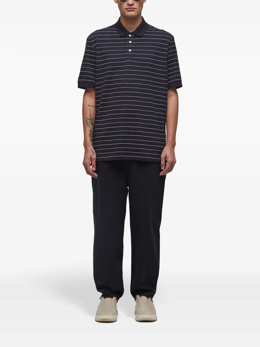 Osklen Gestreept poloshirt Zwart
