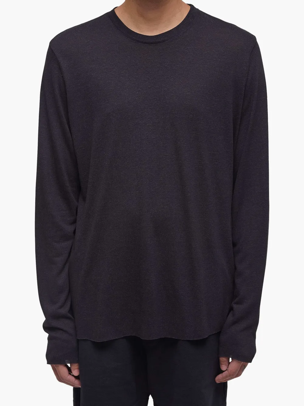 Osklen Linnen T-shirt met lange mouwen Zwart