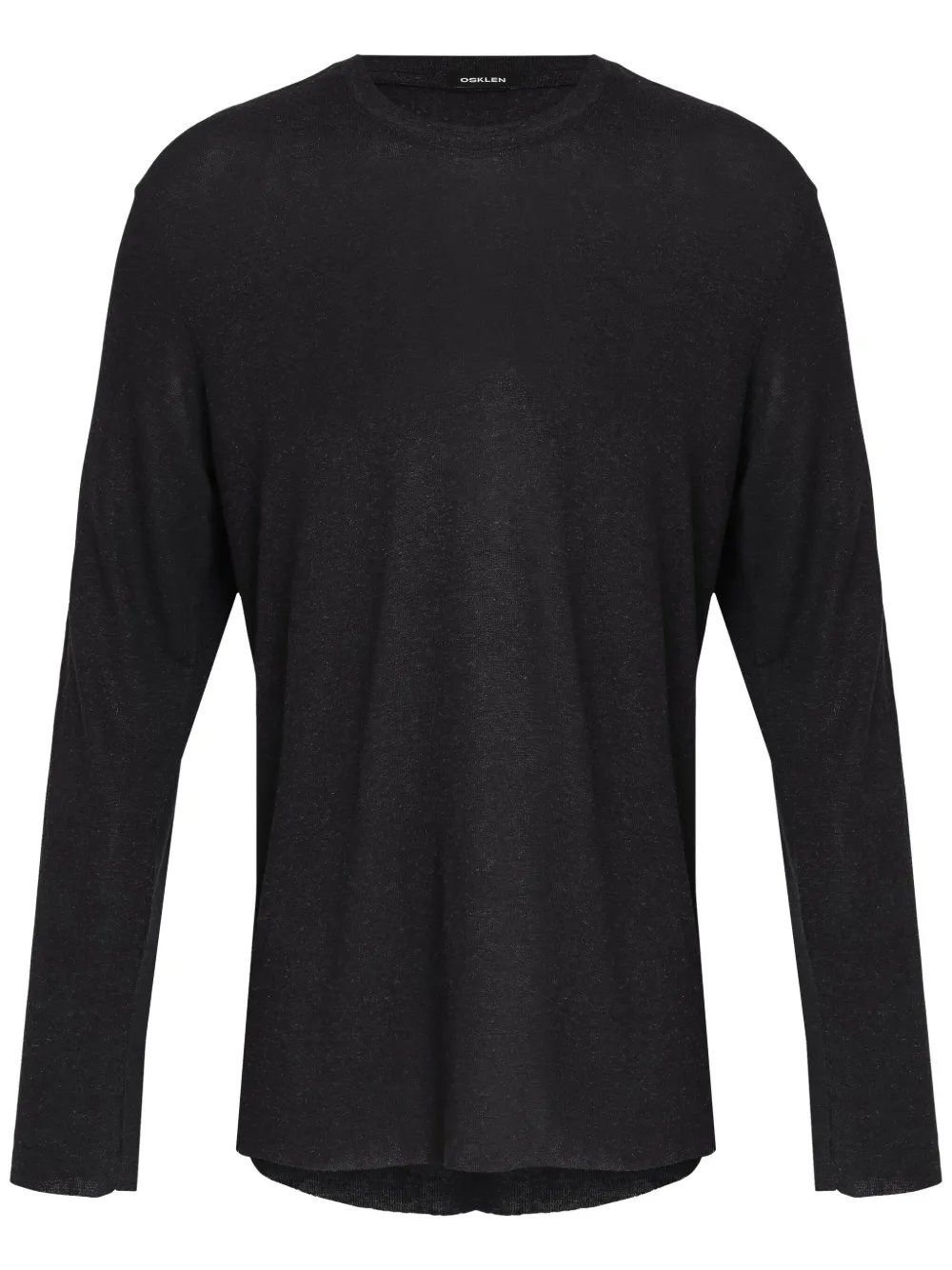 Osklen Linnen T-shirt met lange mouwen Zwart