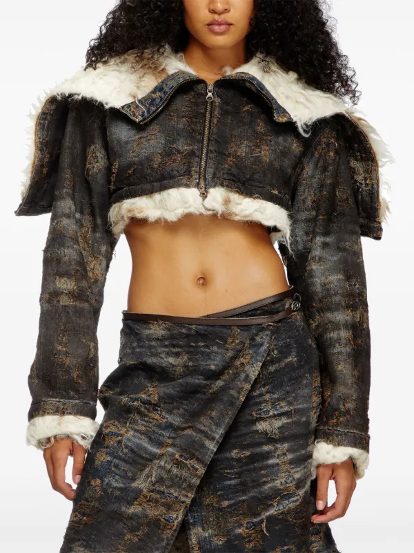 DIESEL クロップドジャケット ブラック