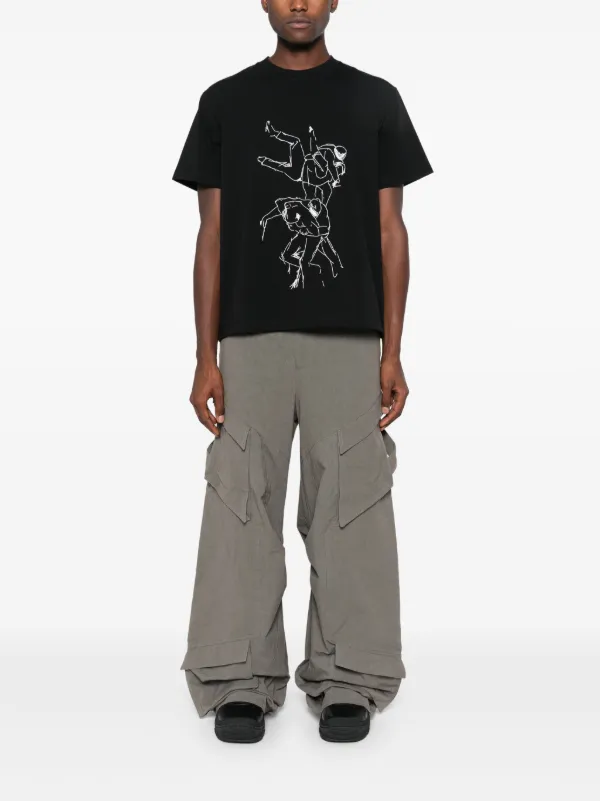 【関税込み】HELIOT EMIL ブラック Shelter Tシャツ HELIOT EMIL Shelter-printed T-shirt | Black | FARFETCH