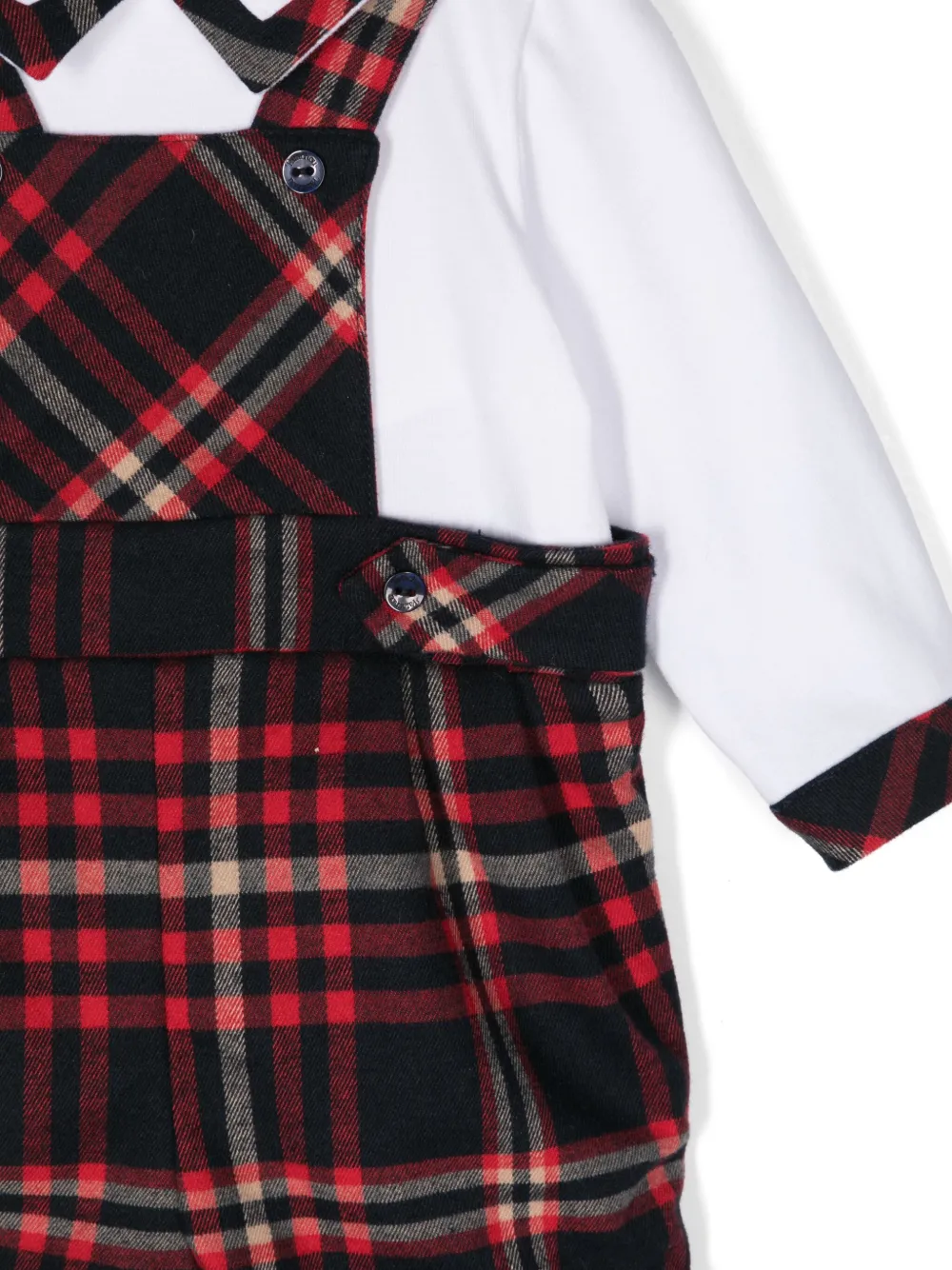 Patachou Tartan-check Romper In White