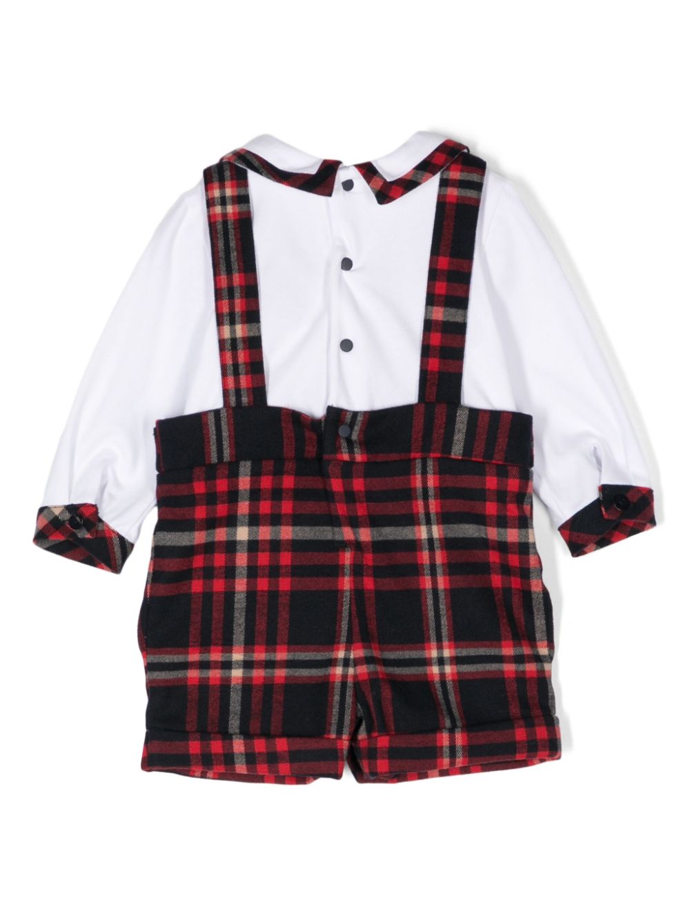 Patachou Romper met tartan ruit - Wit