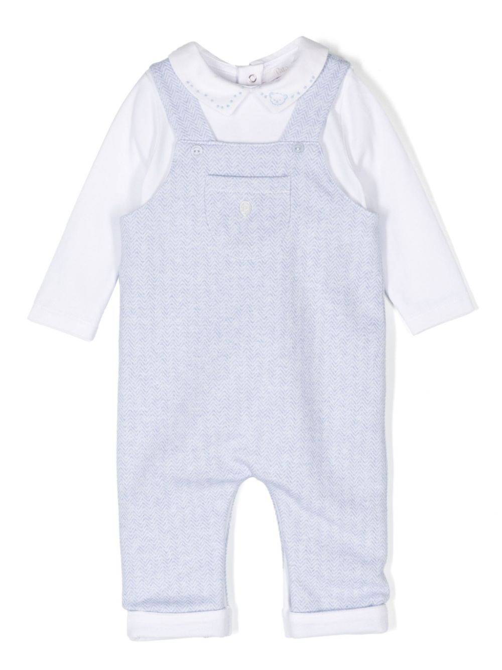 Patachou bead-logo romper - Blue