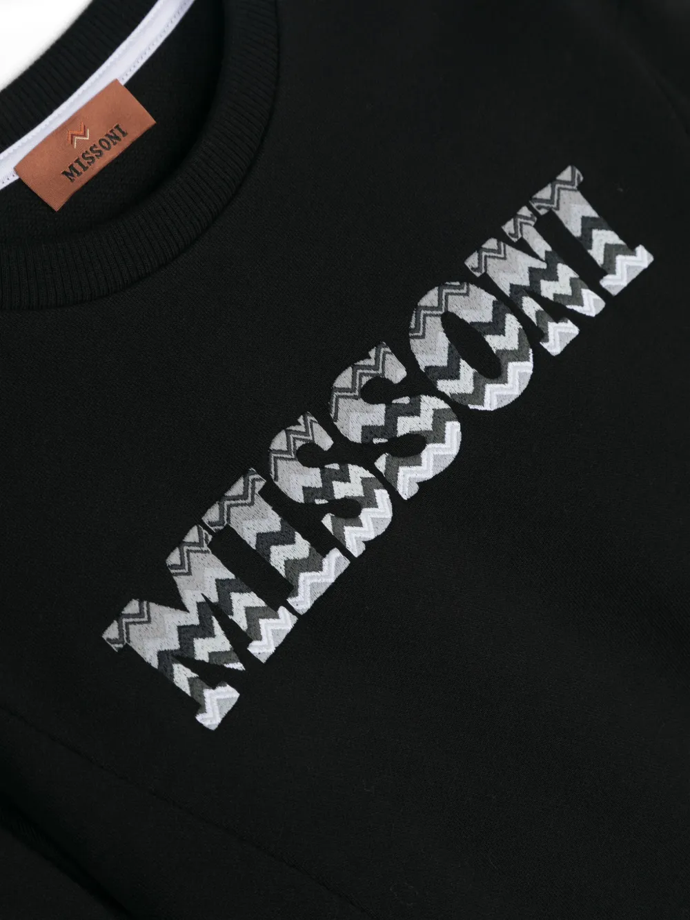 Missoni Kids Sweater met geborduurd logo Zwart