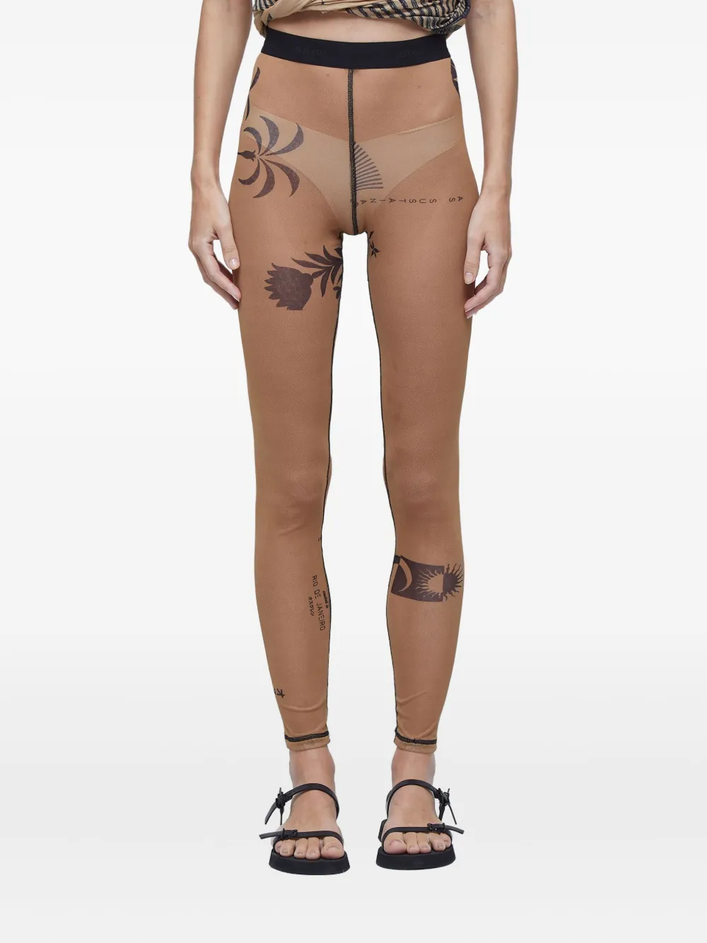 Osklen Rio doorzichtige legging Beige