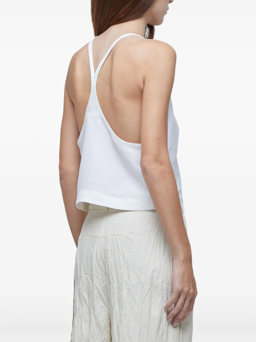Osklen Tanktop met diepe ronde hals Wit
