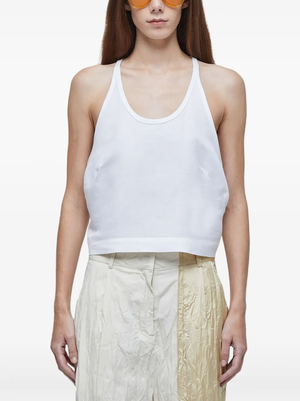 Osklen Tanktop met diepe ronde hals Wit