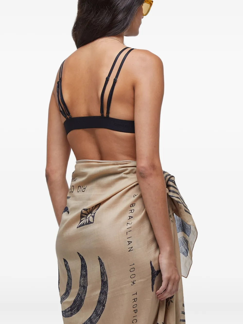 Osklen Bralette met mesh vlakken Zwart