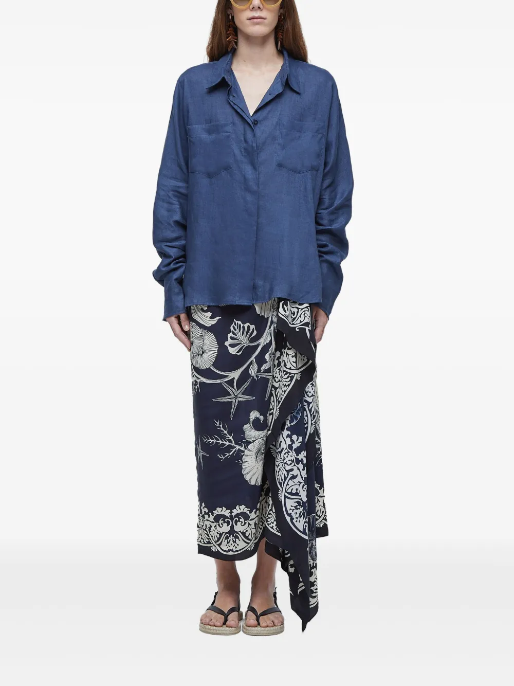 Osklen Linnen blouse Blauw