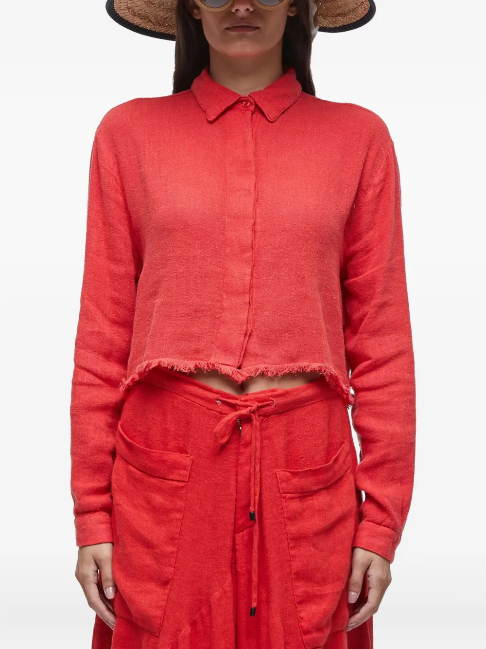 Osklen Blouse met franje afwerking Rood