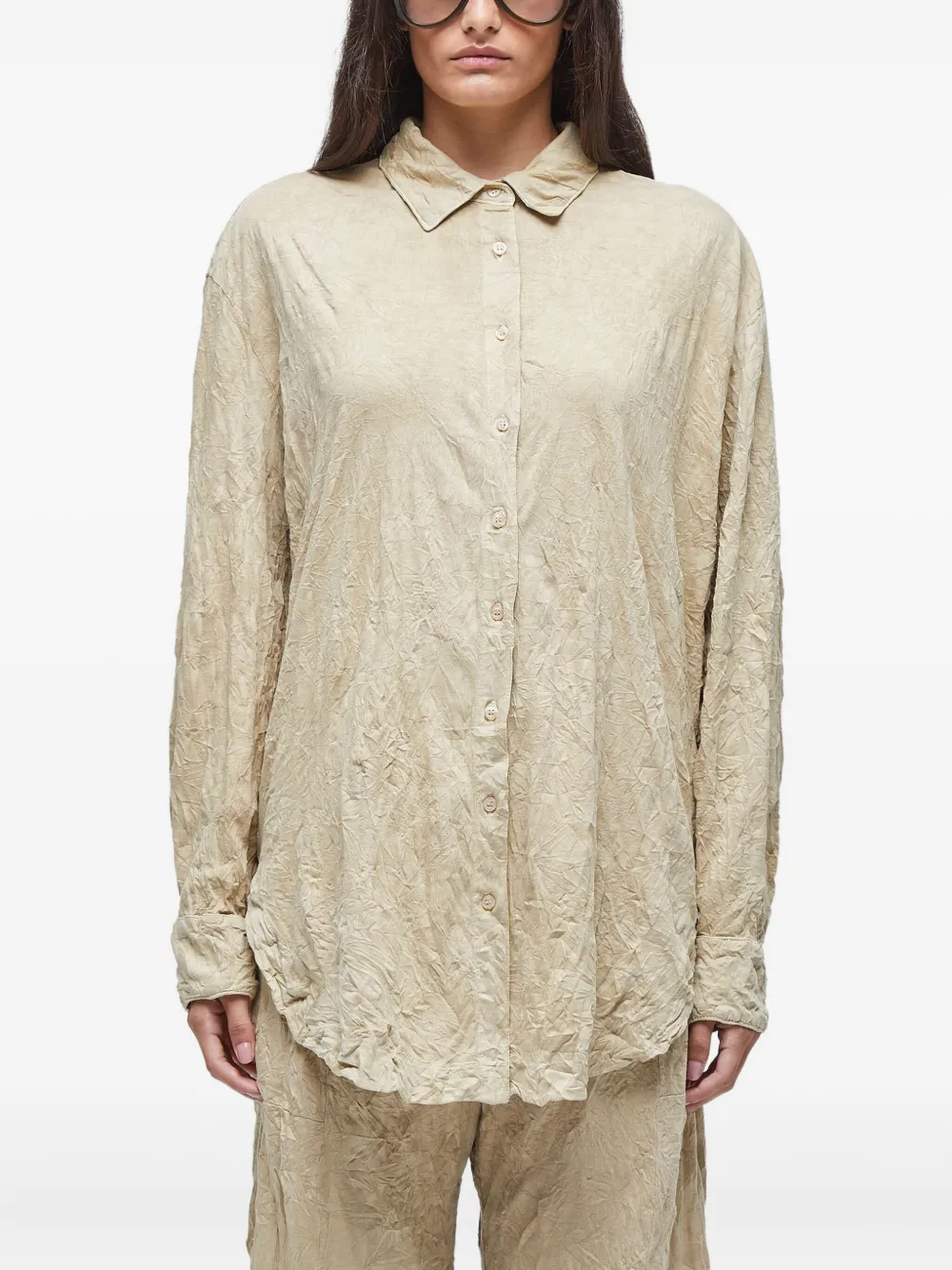 Osklen Gekreukte blouse met lange mouwen Beige