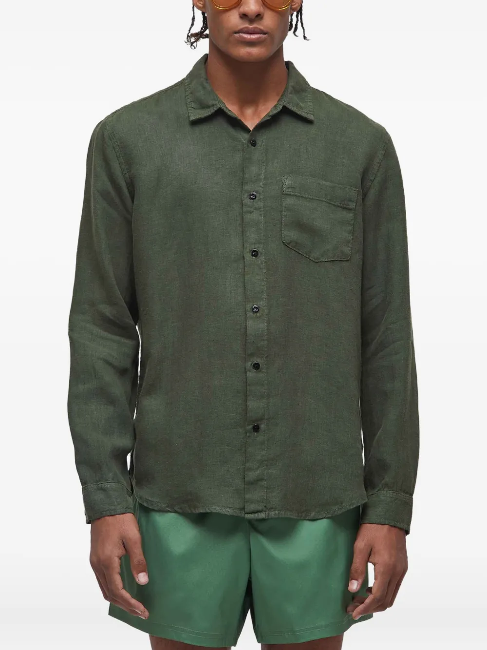 Osklen classic linen shirt | Green | Image 1