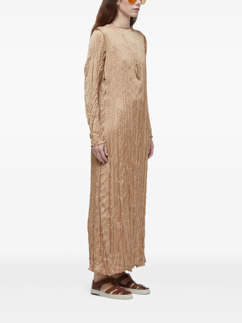 Osklen Satijnen jurk Beige