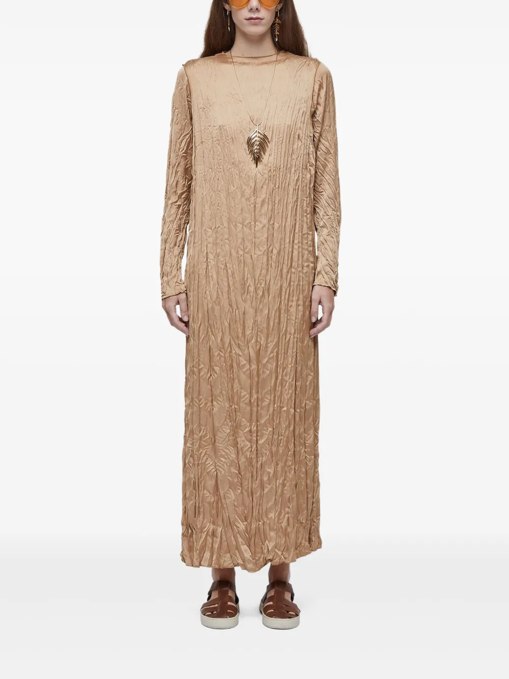 Osklen Satijnen jurk - Beige