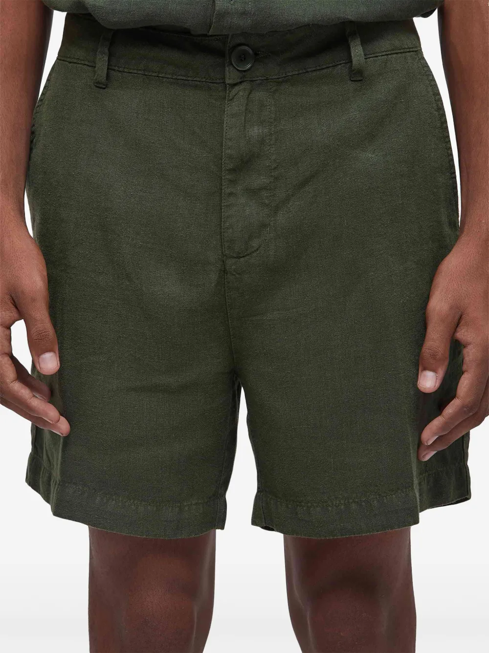 Osklen Linen Shorts In Green