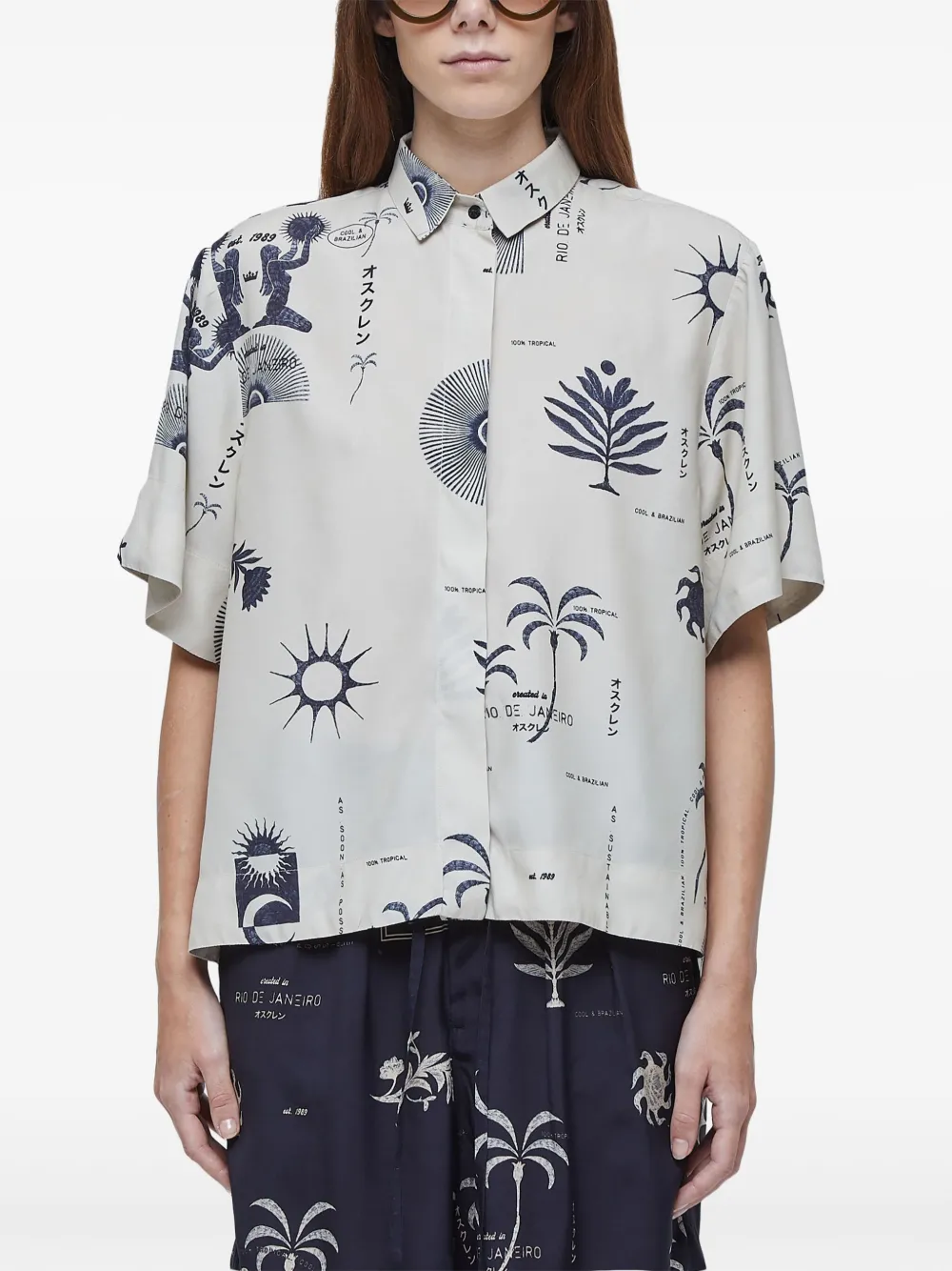 Osklen Rio Day blouse met print Wit
