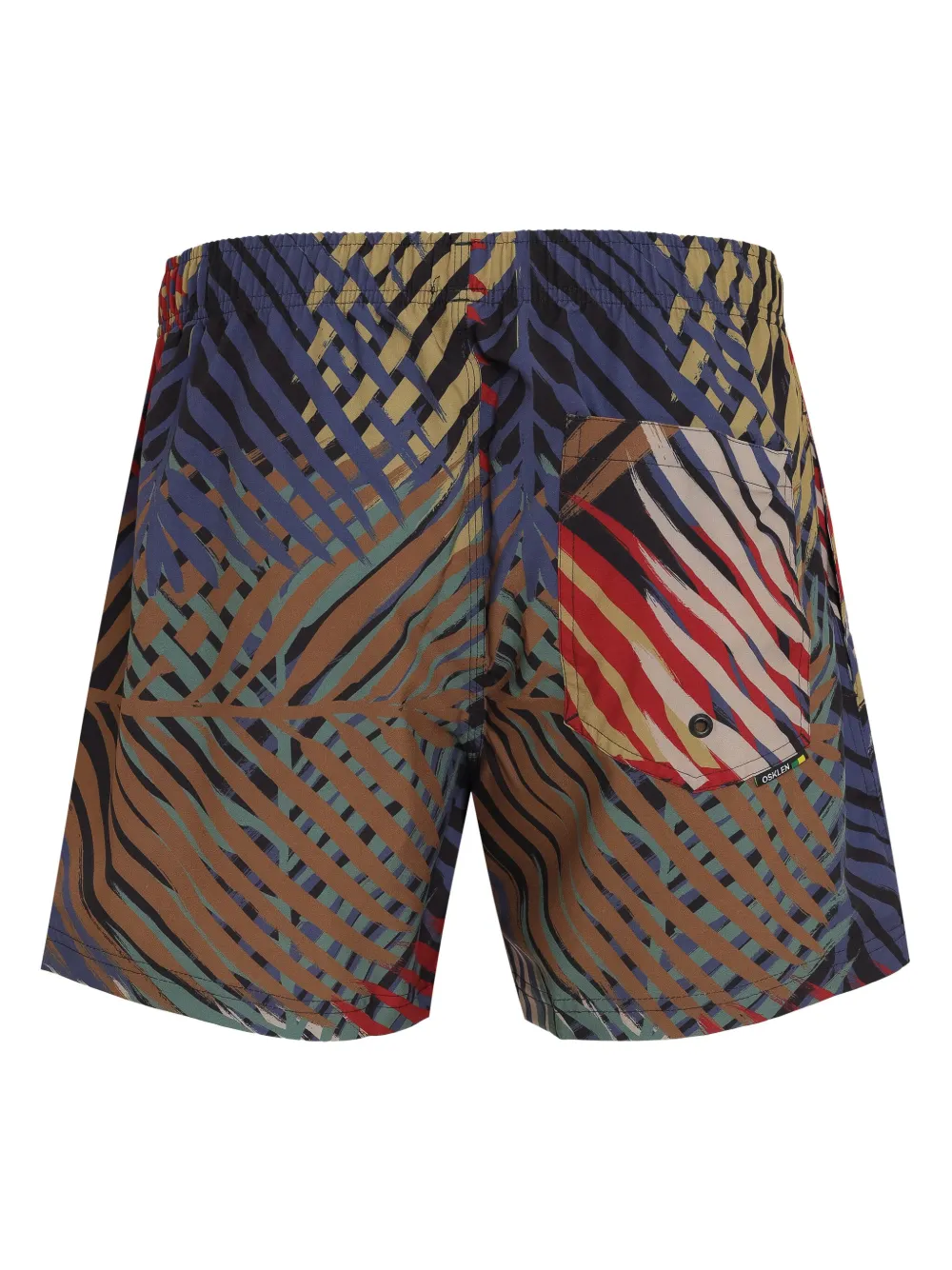 Osklen Zwembroek met bladerprint Beige