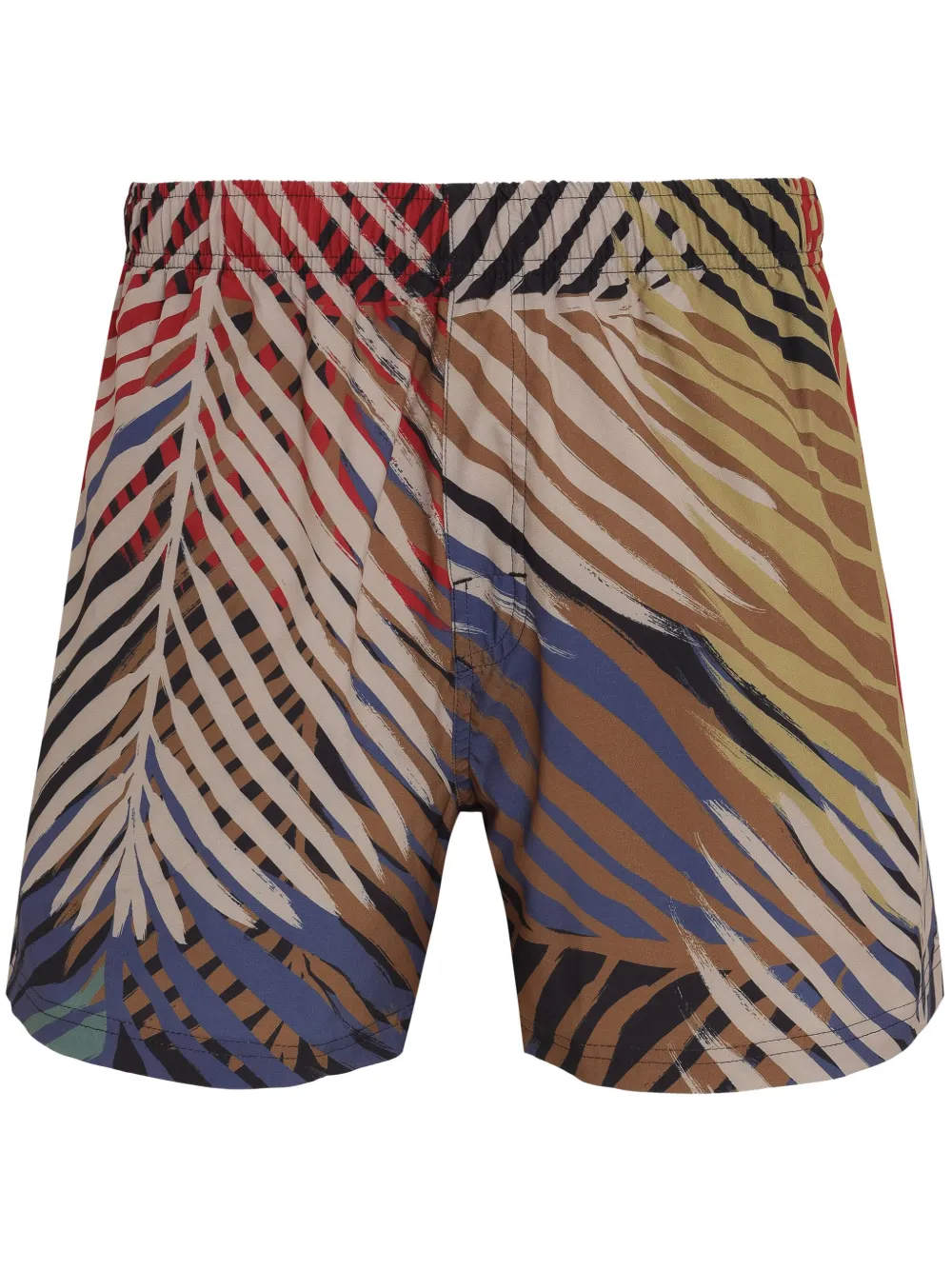 Osklen Zwembroek met bladerprint Beige