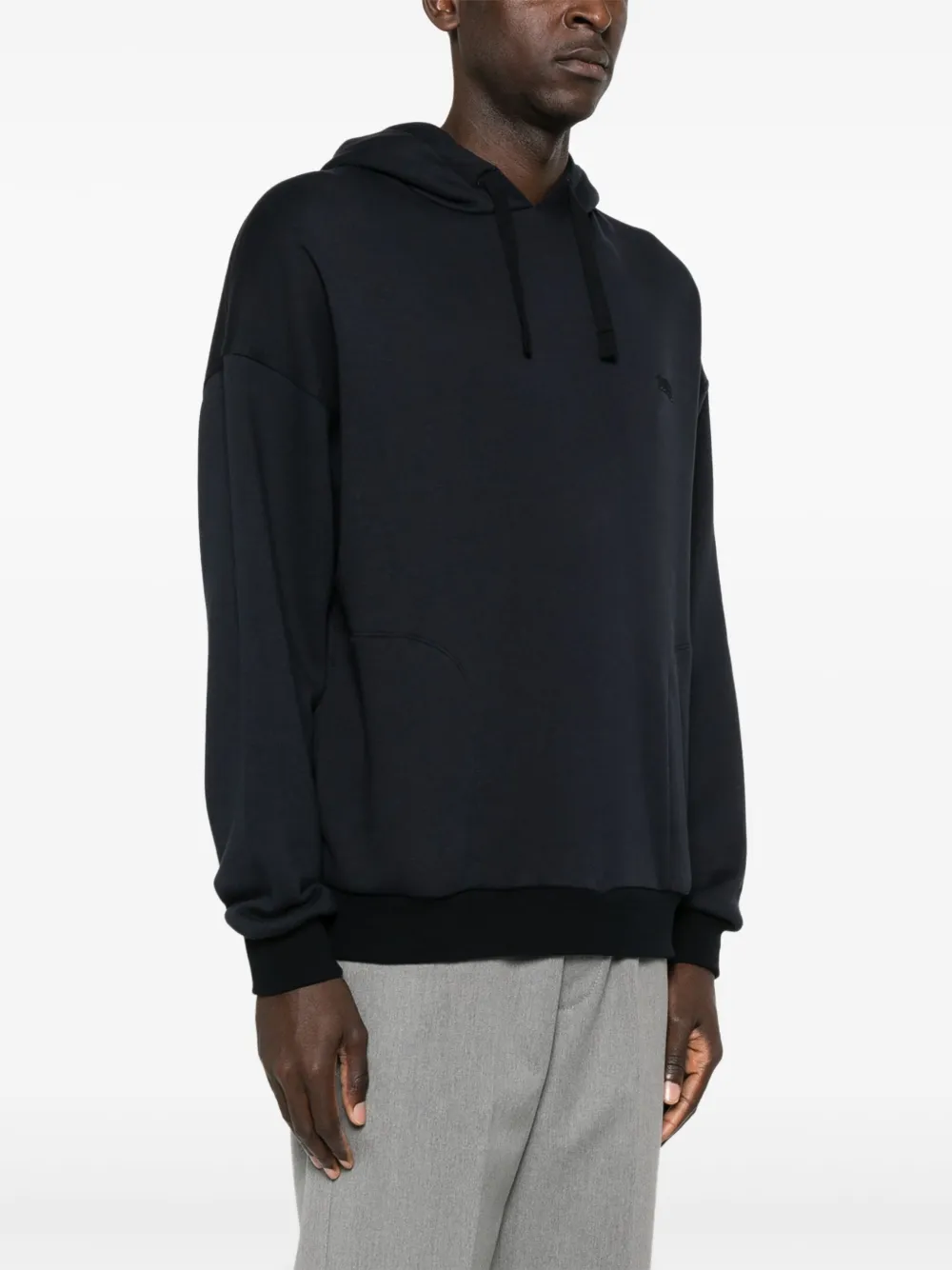 Shop Zegna Logo-embroidered Sweatshirt In Blue