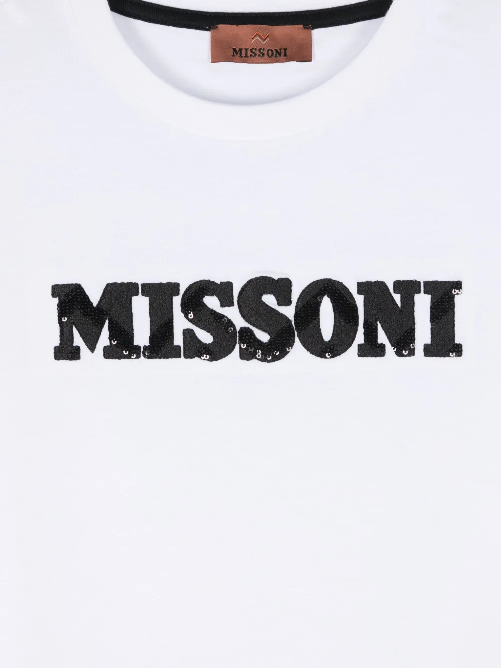 Missoni Kids T-shirt met logo van pailletten Wit