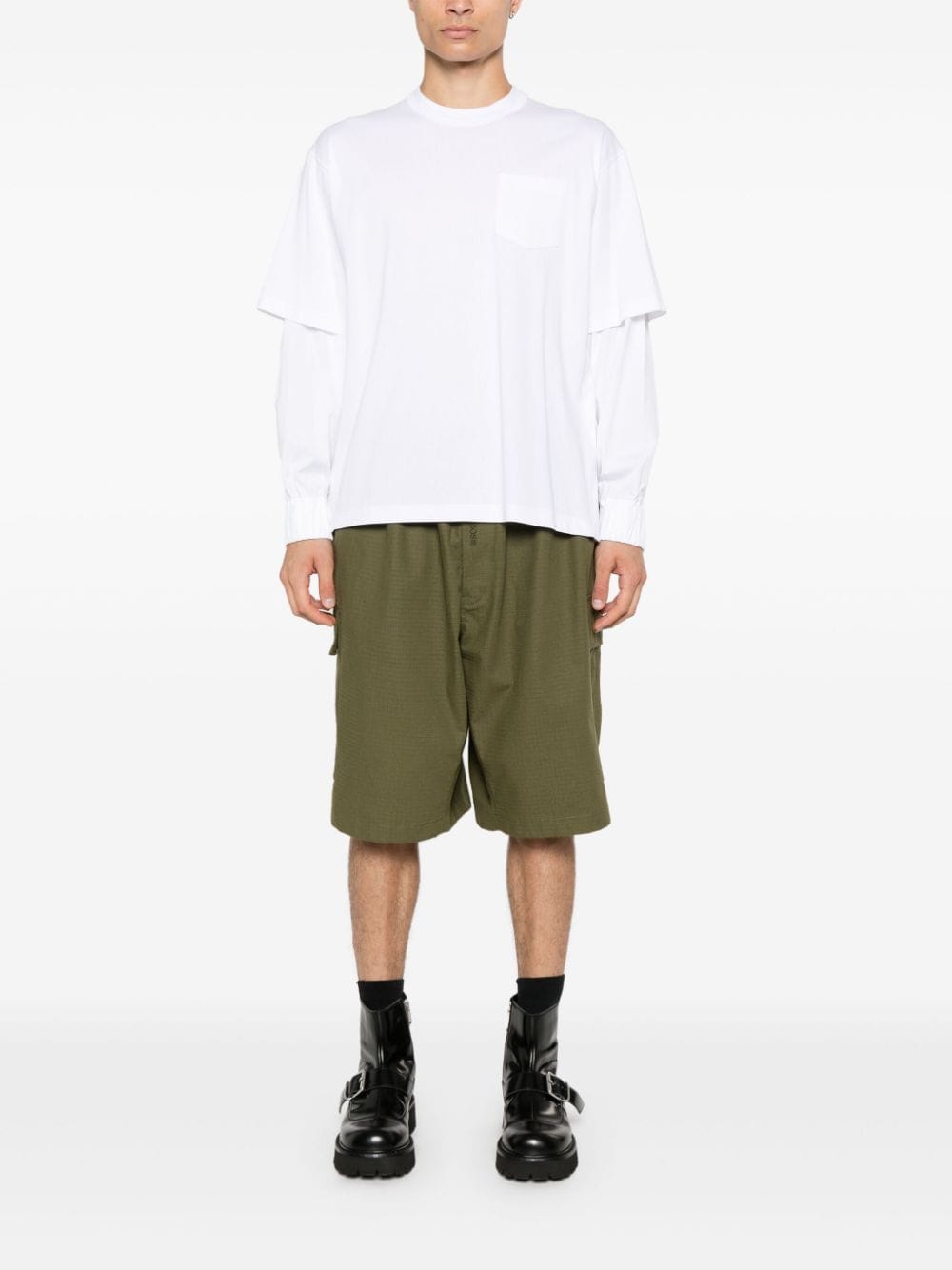 sacai layered-effect T-shirt - Wit