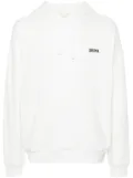 Zegna logo-embroidered hoodie - White