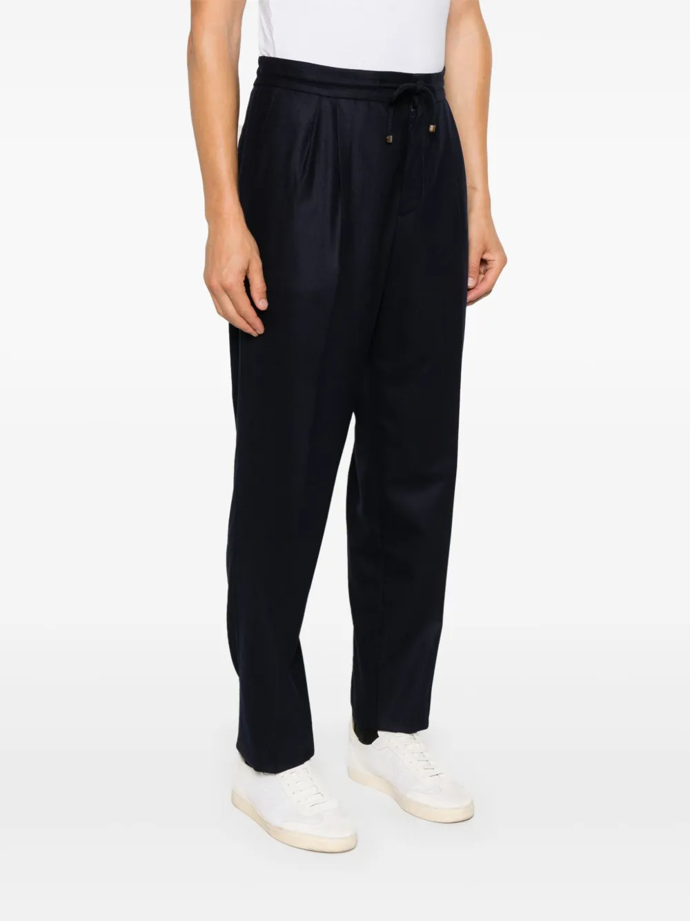 Brunello Cucinelli Broek van scheerwol Blauw