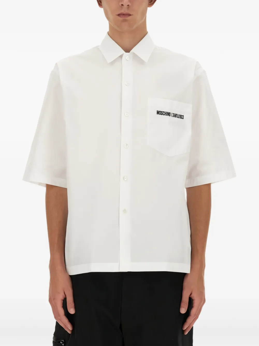 Moschino patch-pocket short-sleeve shirt | White | Image 1