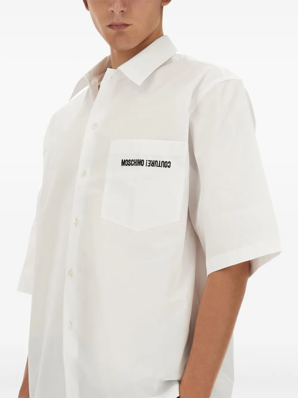 Moschino Overhemd met opgestikte zak en korte mouwen Wit