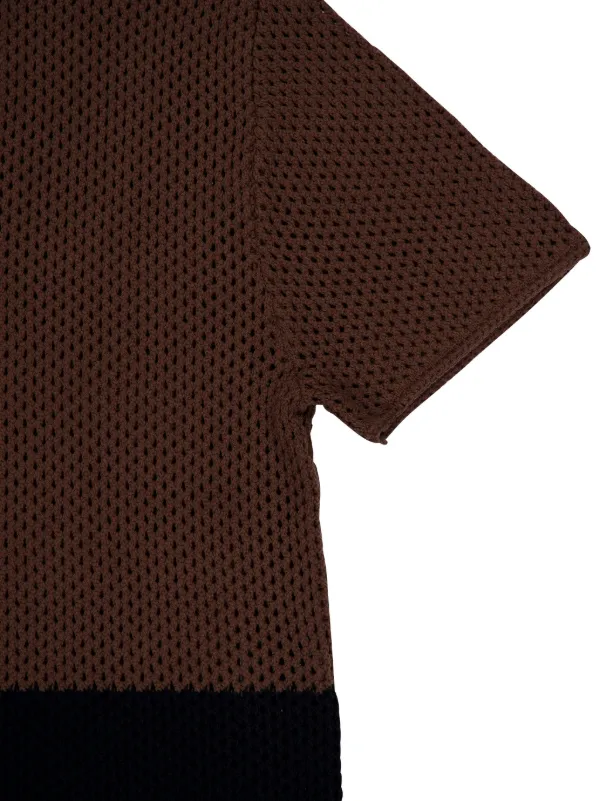 Tシャツ・カットソー LMC MESH KNIT POLO SHIRT brown 0LM45SKN501BRW MESH KNIT POLO SHIRT brown - LMC | 엘엠씨