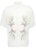 COMMAS embroidered camp-collar shirt - Neutrals