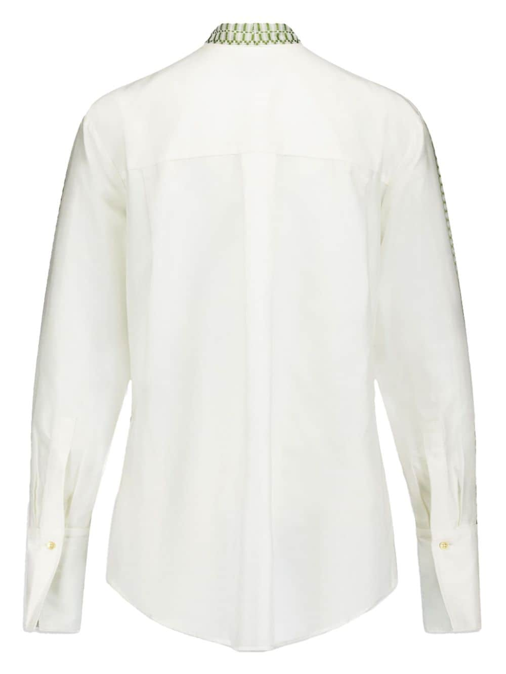 Shop Zeus + Dione Band Collar Blouse In Weiss