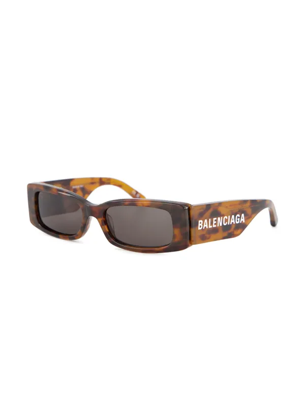 Balenciaga Logo Brown Tortoiseshell Sunglasses Balenciaga - Rectangle-Frame Logo-Print Tortoiseshell  main image 2