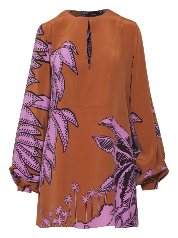 Johanna Ortiz Graphic-print Tunic in Brown